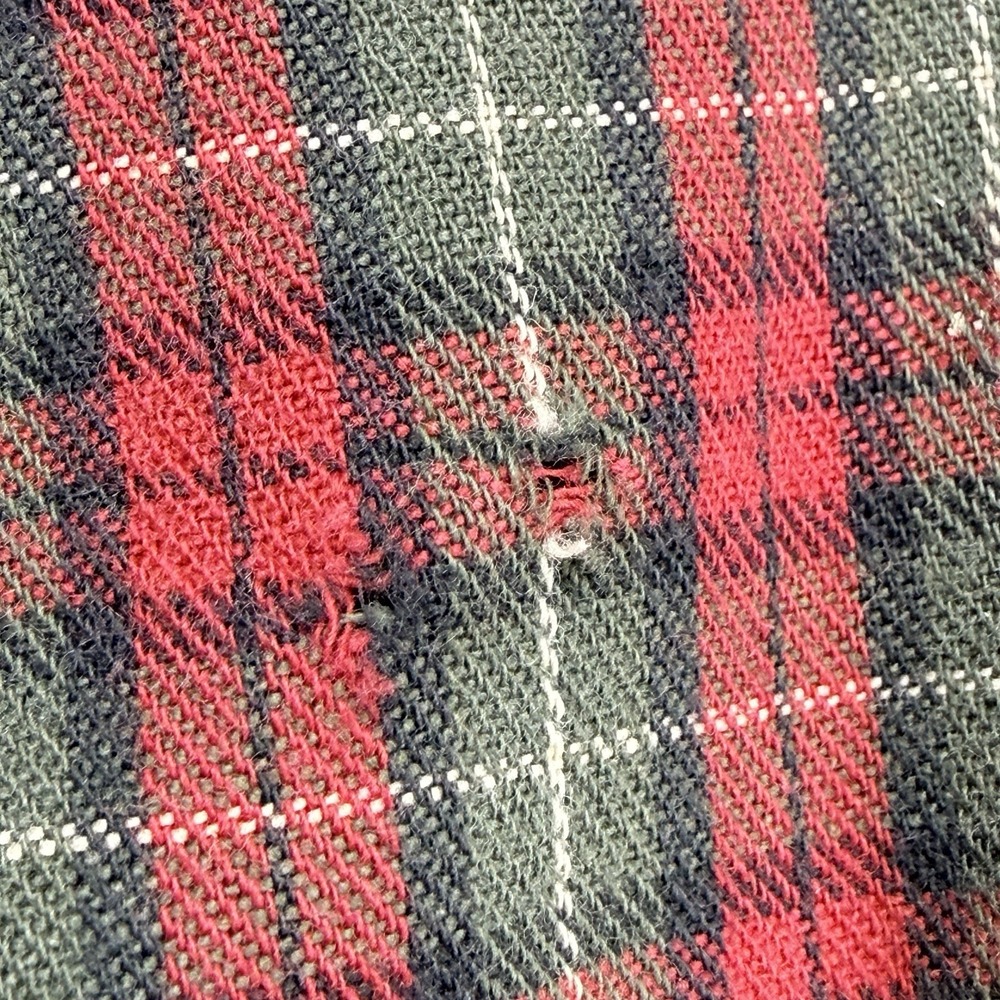 Vintage LL Bean Flannel Long Sleeve Shirt Men's Size L Tall Red‎ Plaid 0WT66 - Picture 12 of 15